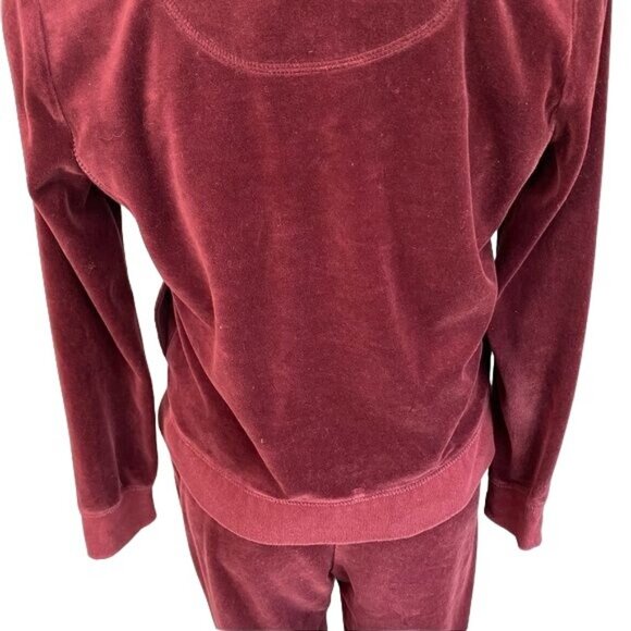 Vintage Charter Club Velour Jogger Set Maroon Track Suit Size S - Picture 13 of 16